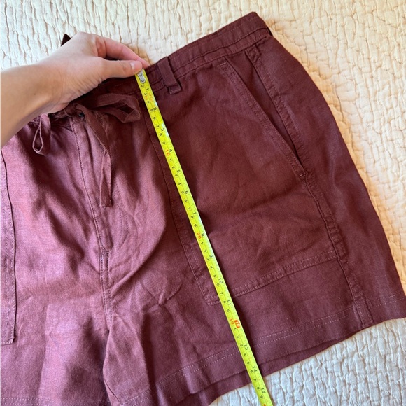 NWT Madewell Rust Women's Drawstring Linen Shorts - L - 10 / 12 - Picture 7 of 8